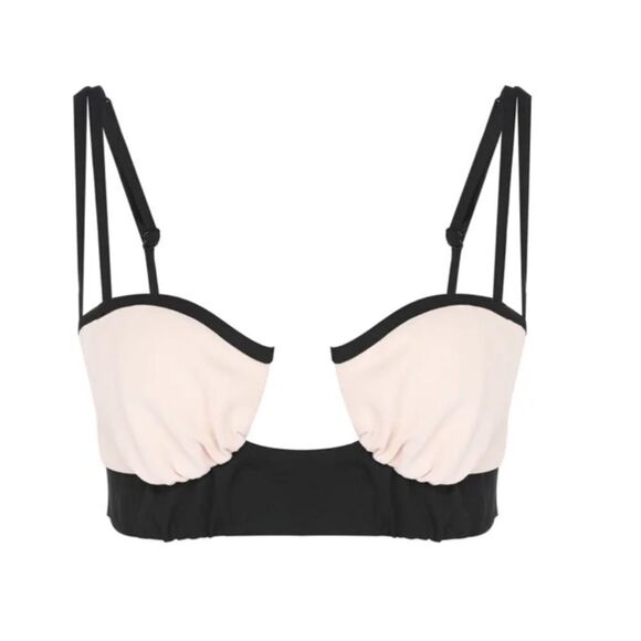 Auteur contrast balcony top blush black bra camisole bustier Revolve XL NWT - Picture 1 of 11